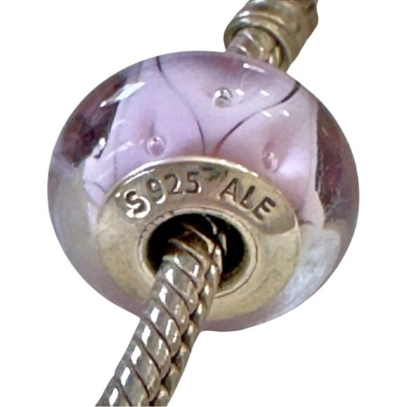 Pandora Murano Pink Round Bracelet Jewelry Charm. - Picture 1 of 7